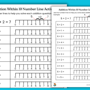 Adding within 10 number line