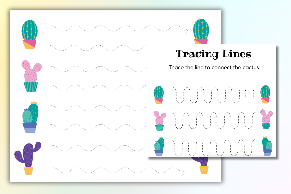 Curved Line Tracing Worksheets