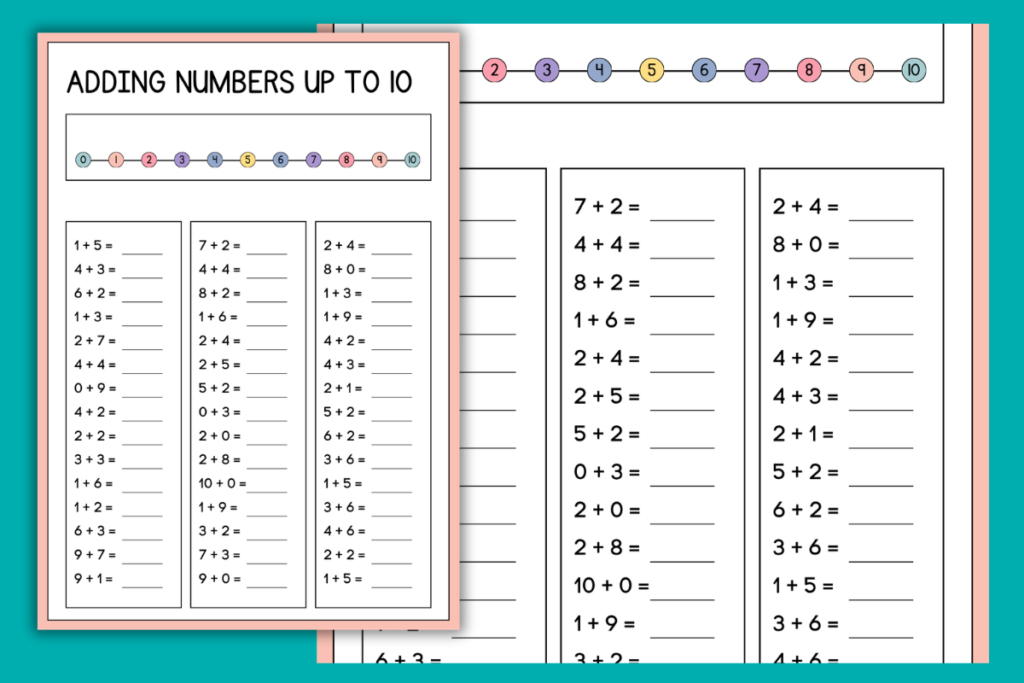 adding numbers up to 10