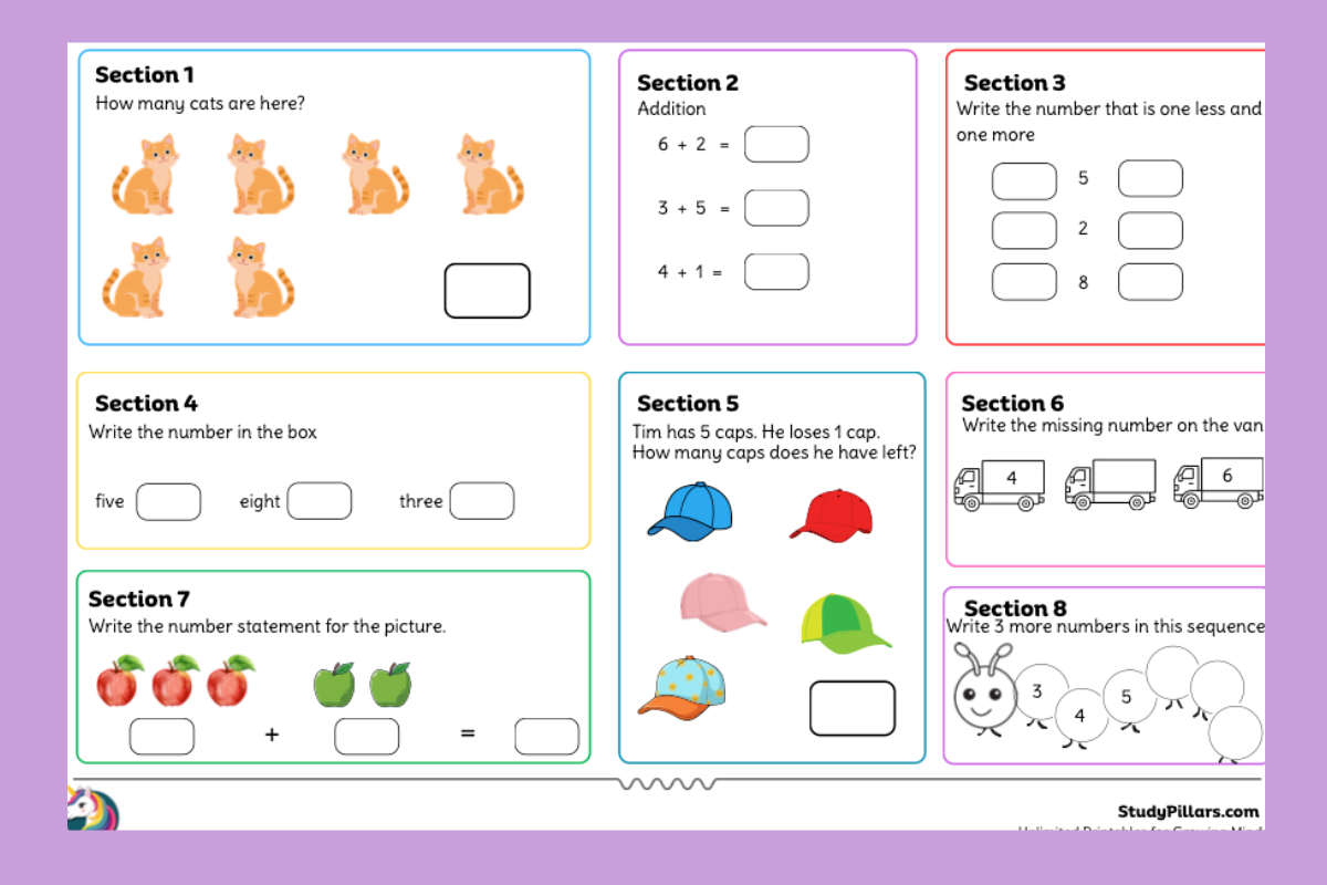 maths worksheets year 1
